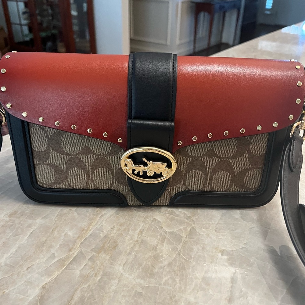 Coach studded leather crossbody